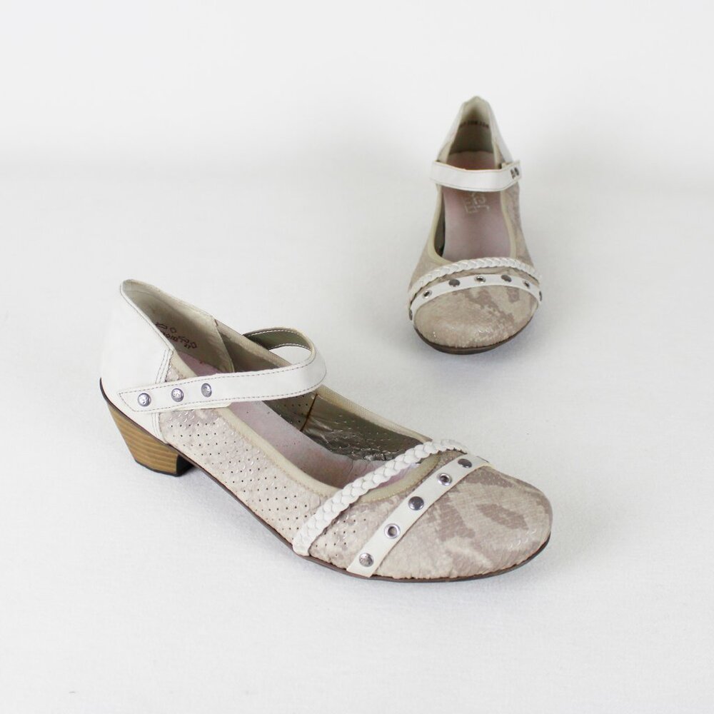 Rieker AntiStress Ivory Beige Mary Jane Style Shoes